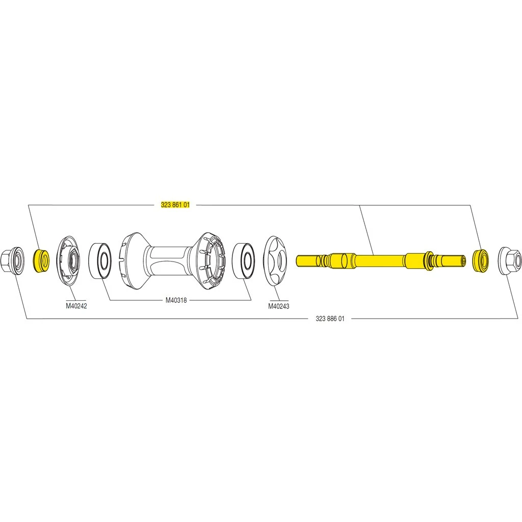 Mavic Vorderrad Achse + Anschläge Für Ellipse 2011 - 32386101 1 Mavic Vorderrad Achse + Anschläge Für Ellipse 2011 - 32386101